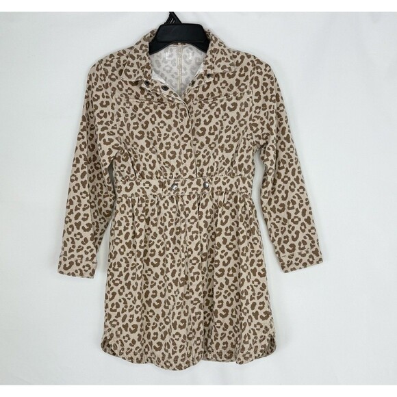Zara Leopard Print Denim Jacket Girls Size 12/13 Years - Picture 1 of 16